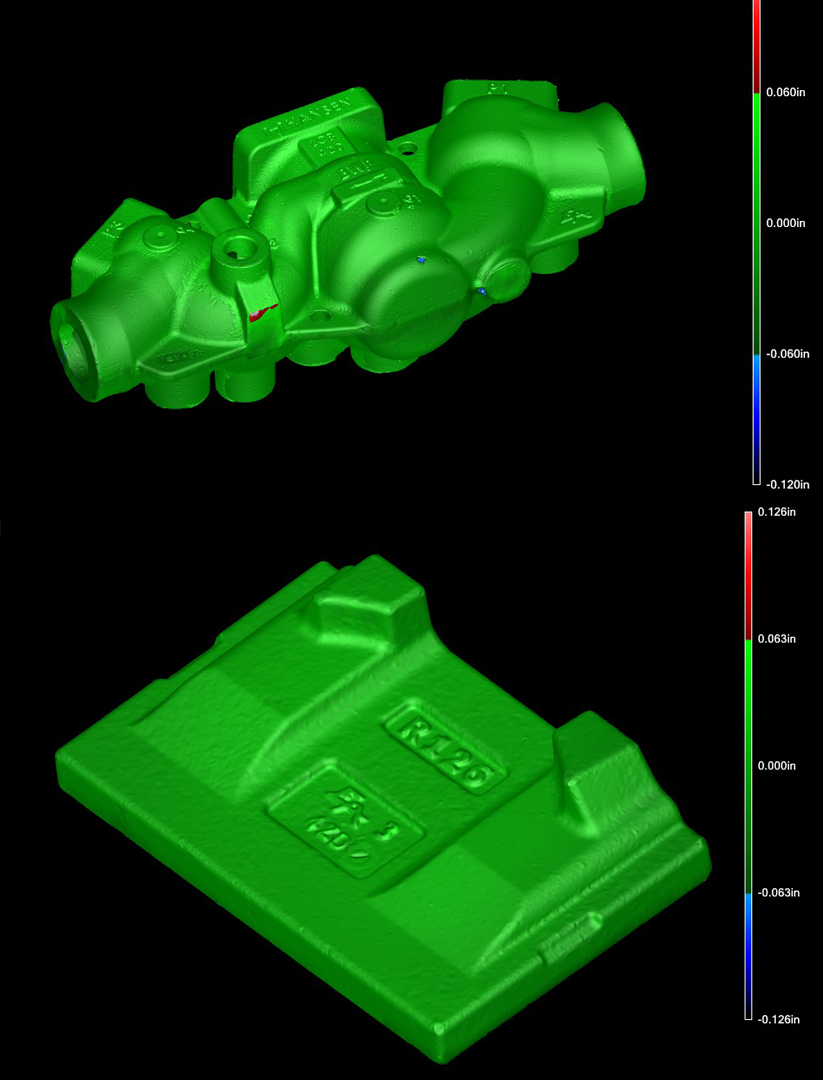 3D Scanner mesh overlays cas parts