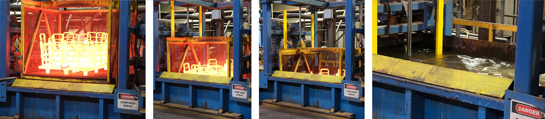 Sequence of quenching metal parts at Eagle Alloy